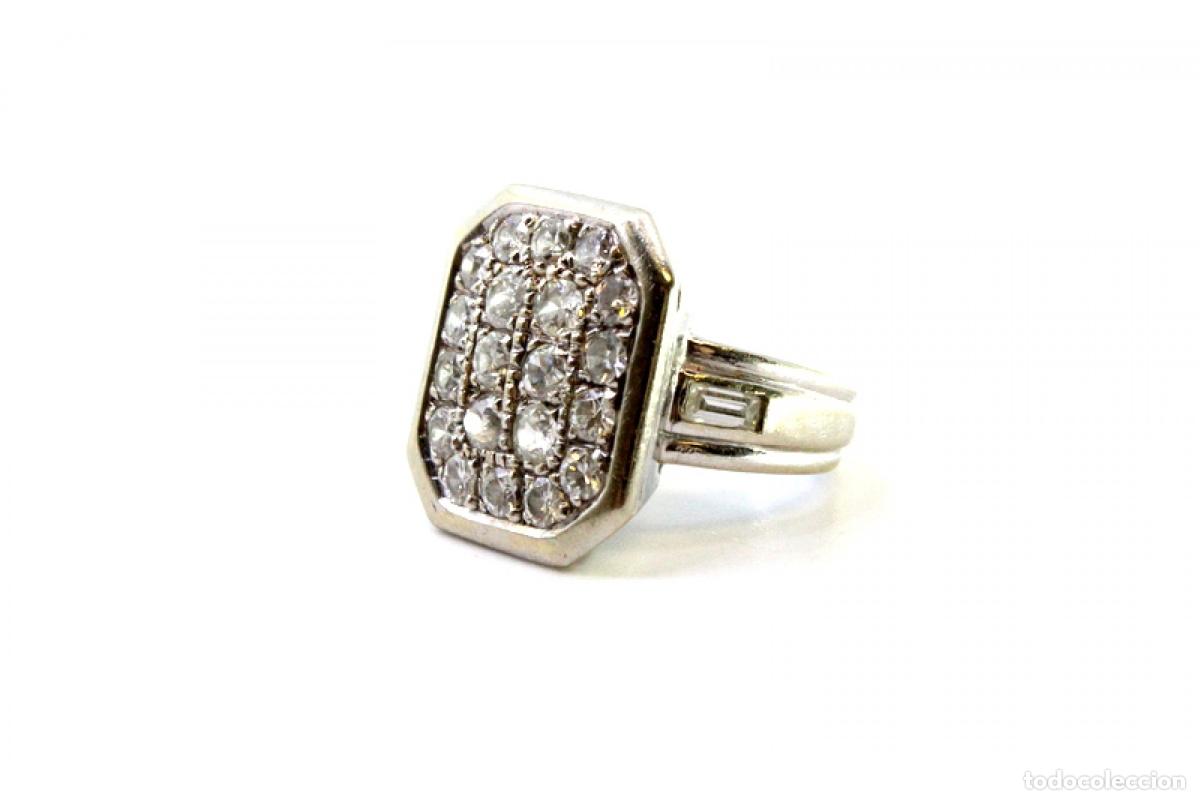 Joyeria: Anillo de oro blanco de 19,2K con diamantes. - Foto 2