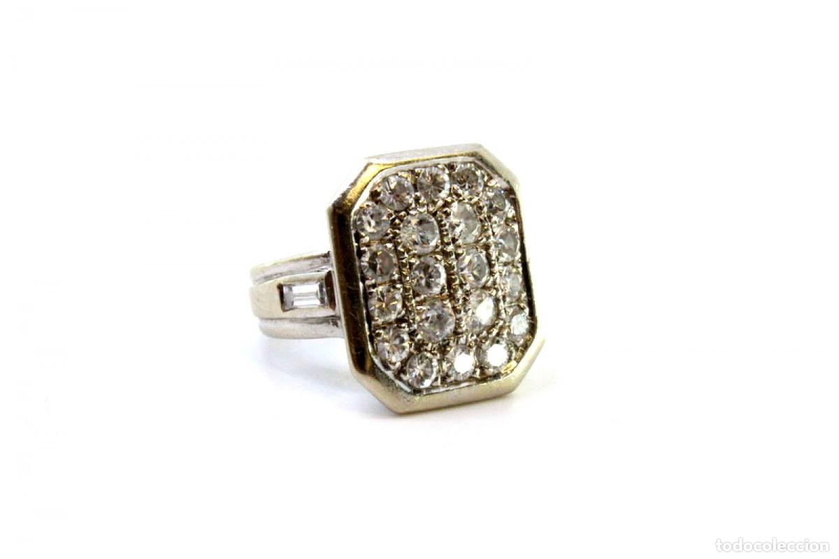 Joyeria: Anillo de oro blanco de 19,2K con diamantes. - Foto 3