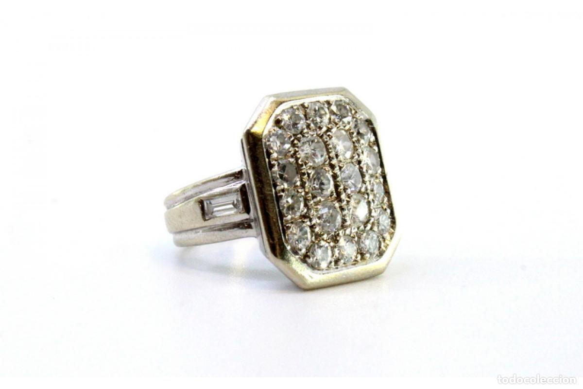 Joyeria: Anillo de oro blanco de 19,2K con diamantes. - Foto 6