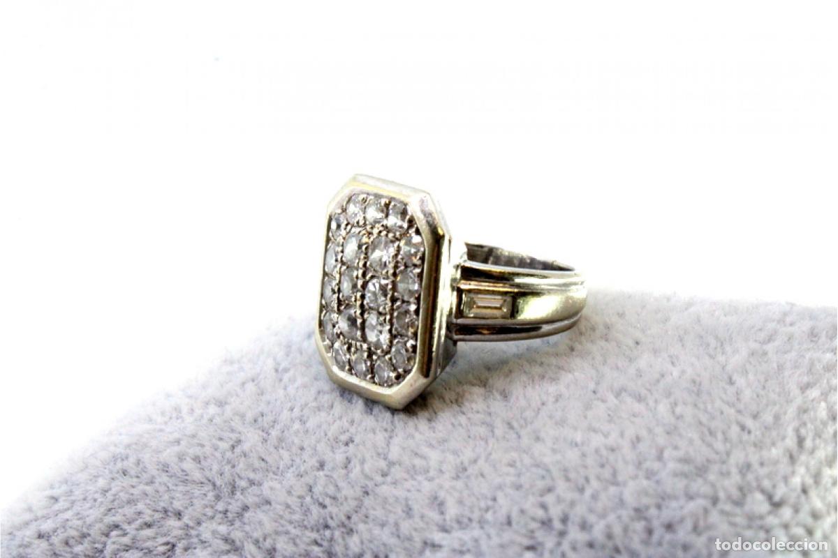 Joyeria: Anillo de oro blanco de 19,2K con diamantes. - Foto 8