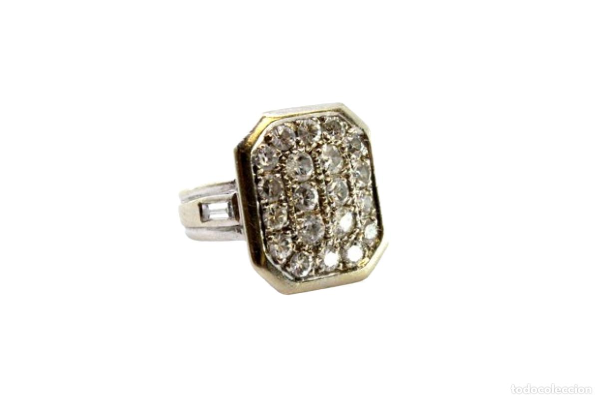 Joyeria: Anillo de oro blanco de 19,2K con diamantes. - Foto 1