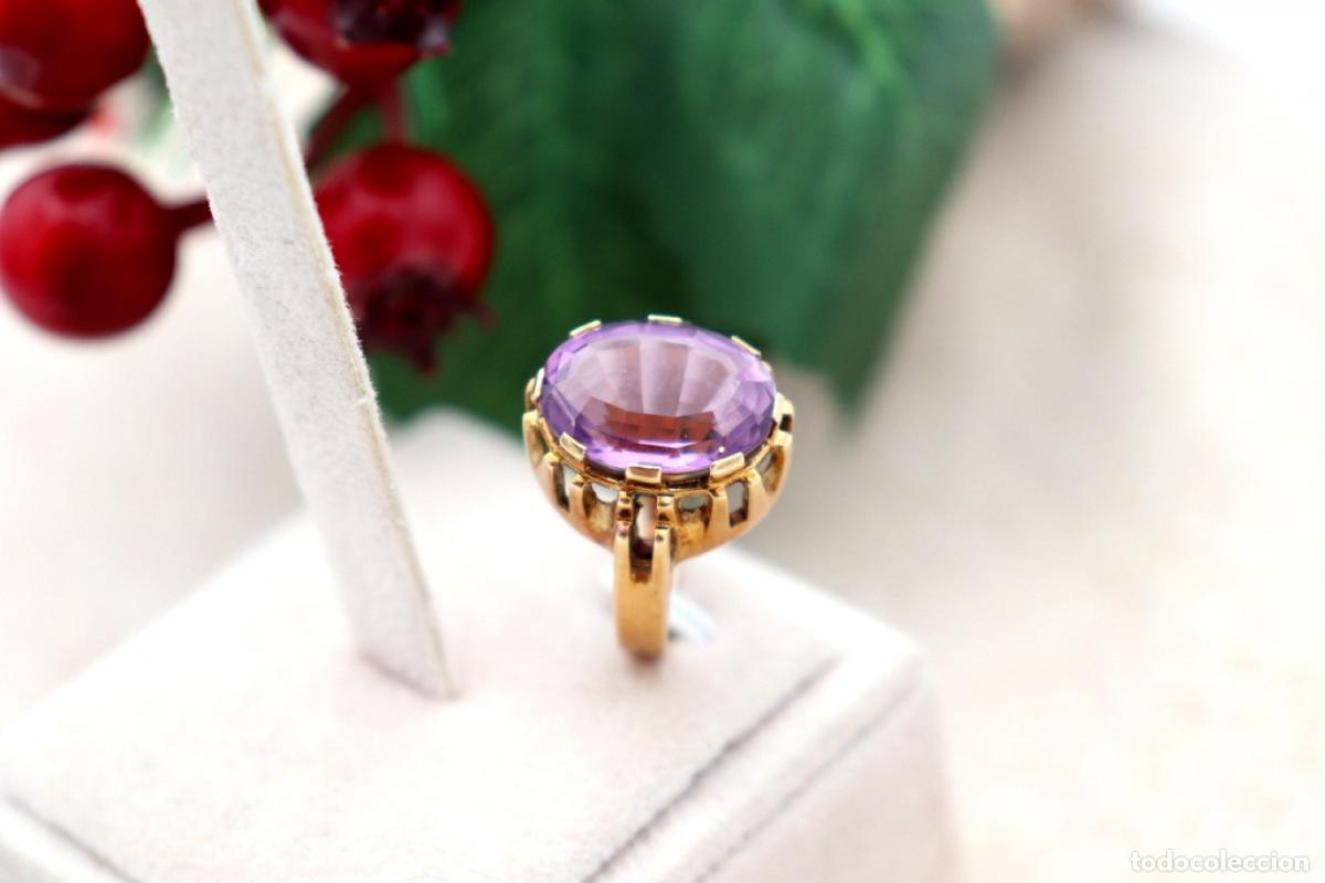 Joyeria: Anillo de oro con amatista. - Foto 3