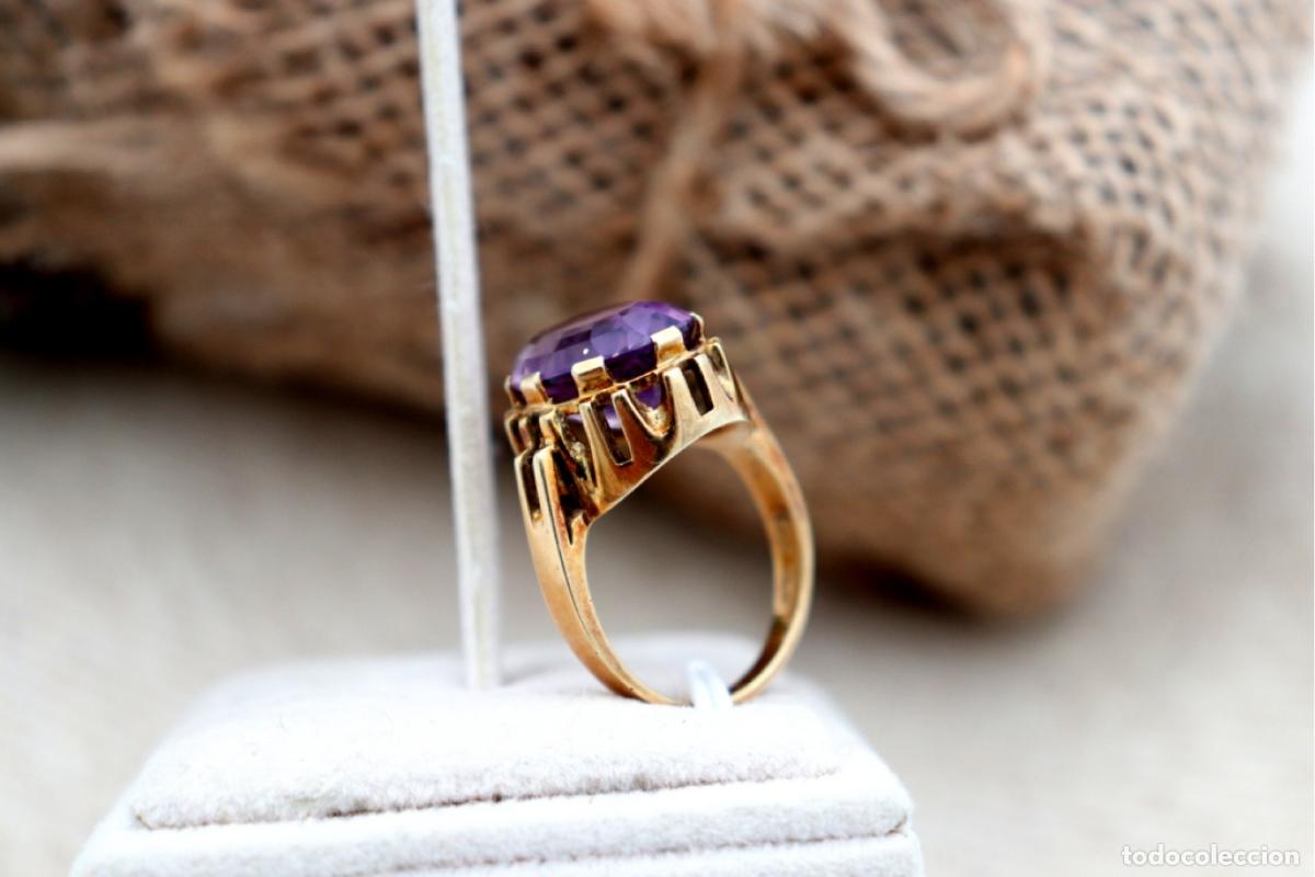 Joyeria: Anillo de oro con amatista. - Foto 4