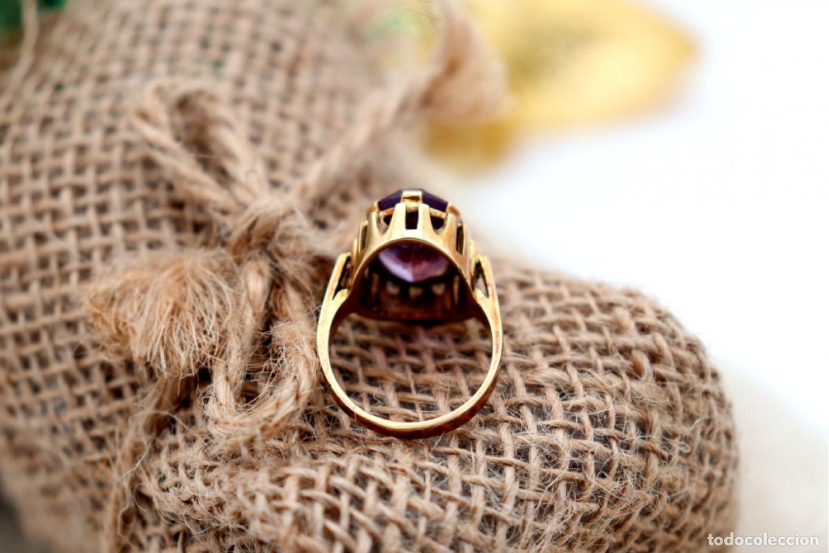 Joyeria: Anillo de oro con amatista. - Foto 5