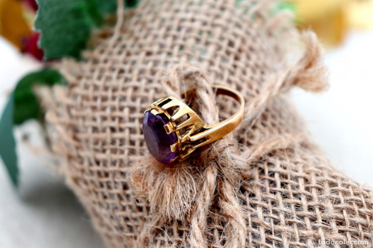 Joyeria: Anillo de oro con amatista. - Foto 6