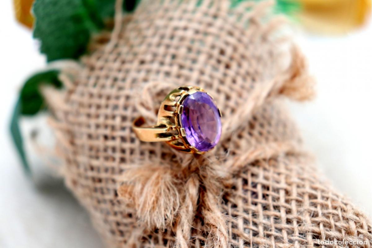 Joyeria: Anillo de oro con amatista. - Foto 7