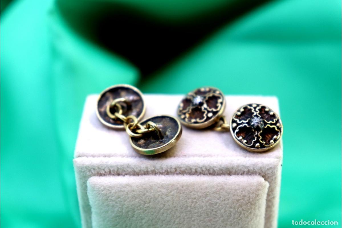 Joyeria: Gemelos de oro de 19,2 quilates con diamantes - Foto 6