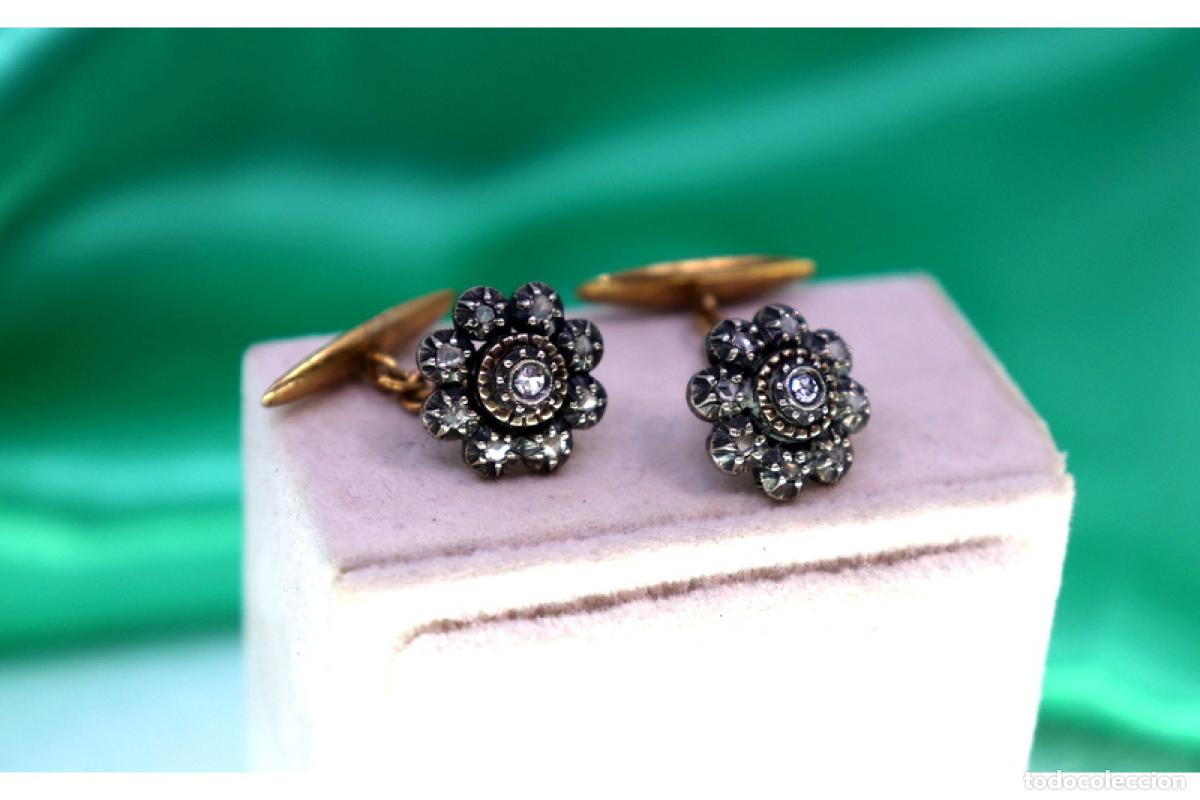 Joyeria: Gemelos de oro de 19,2 quilates con diamantes - Foto 6