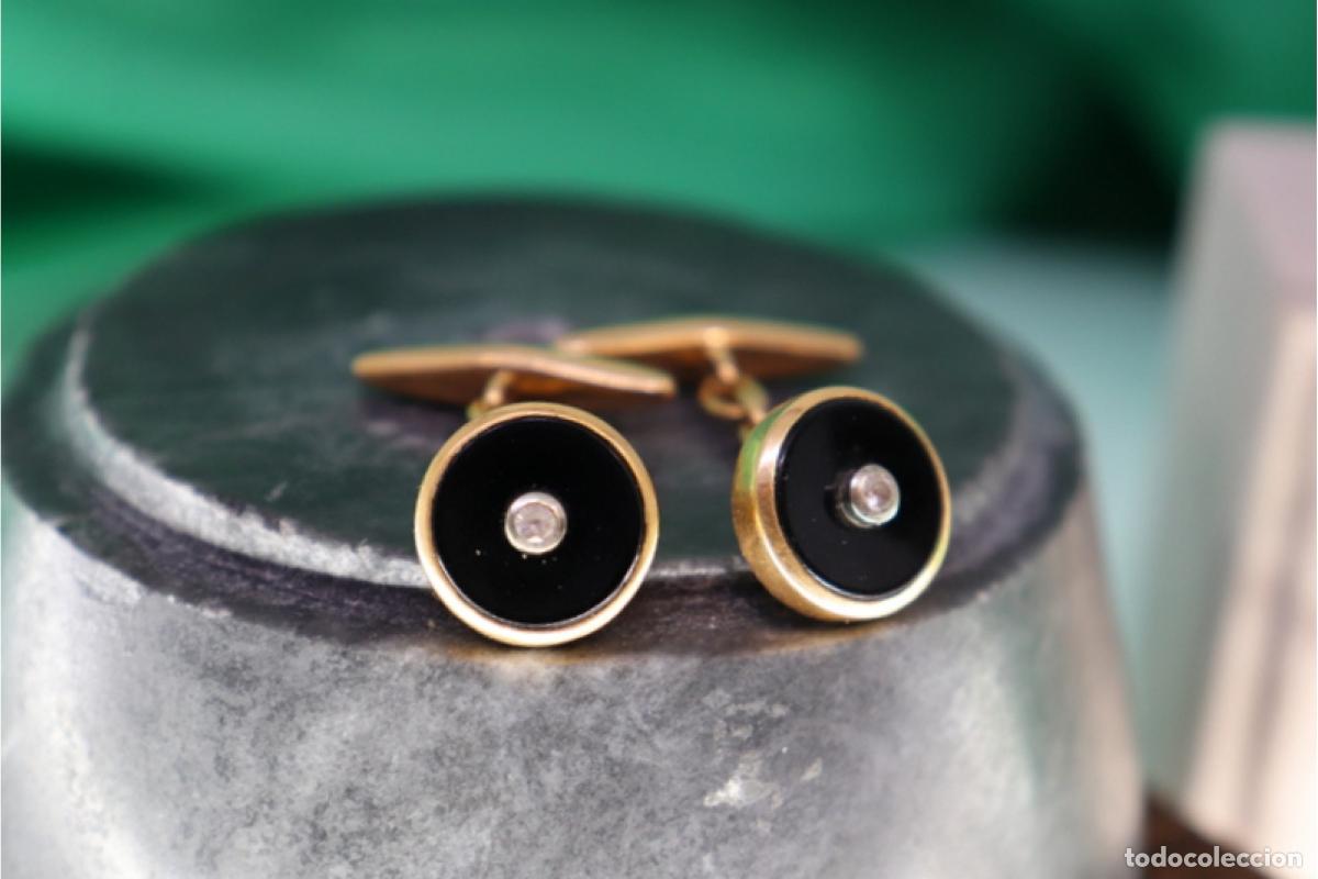 Joyeria: Gemelos de oro de 19,2 quilates con &oacute;nix - Foto 4