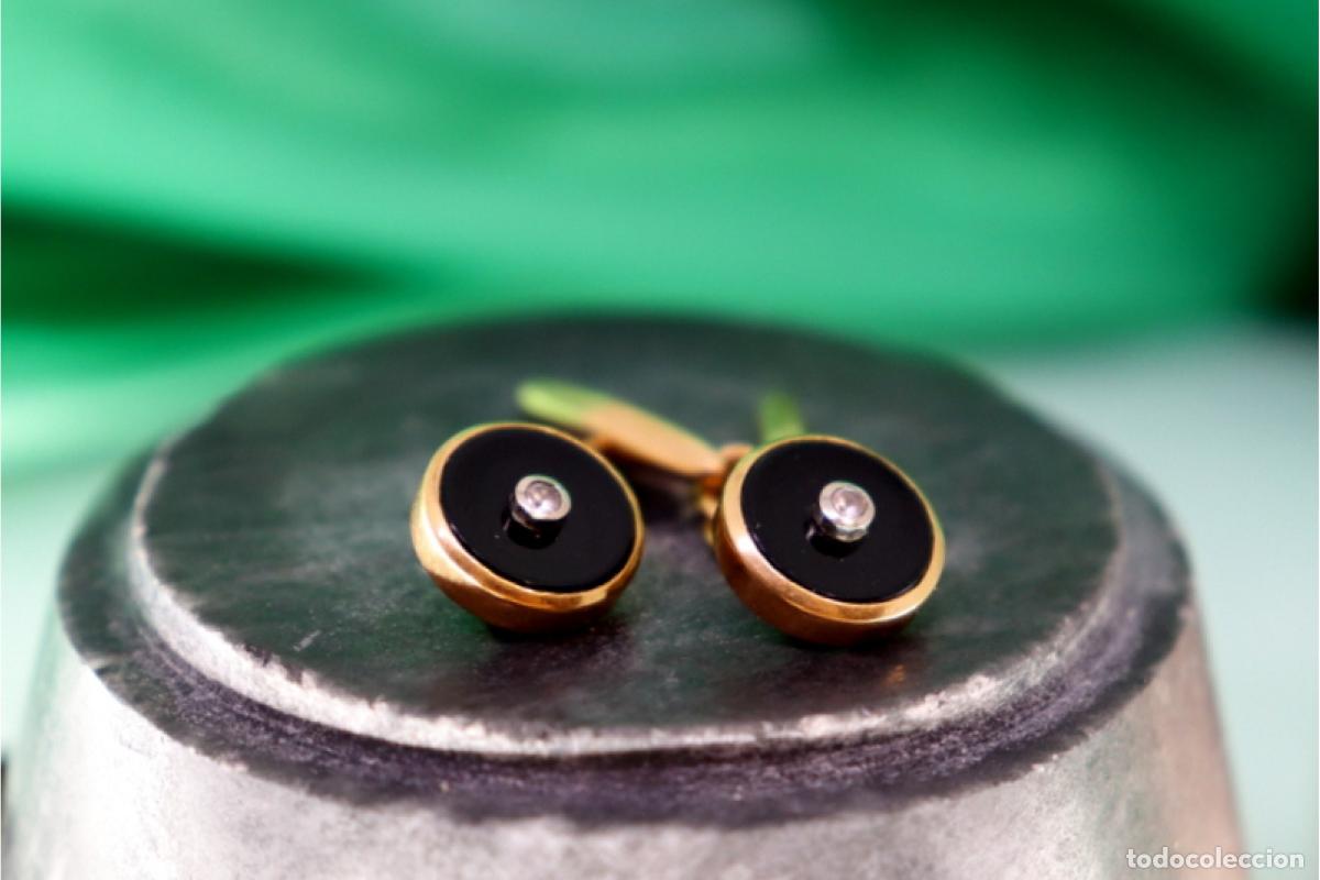 Joyeria: Gemelos de oro de 19,2 quilates con &oacute;nix - Foto 5