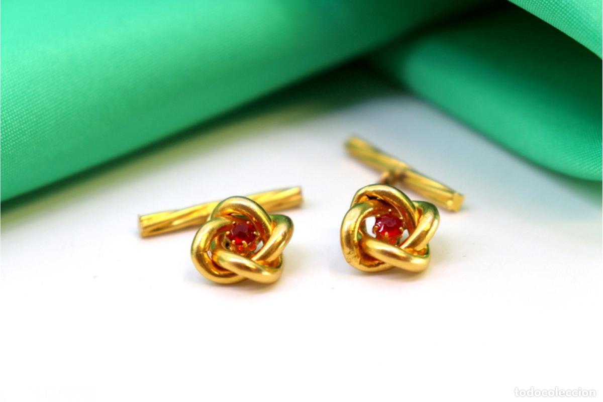 Joyeria: Gemelos de oro de 19,2 quilates con rub&iacute;es - Foto 6