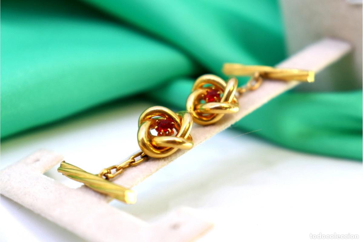 Joyeria: Gemelos de oro de 19,2 quilates con rub&iacute;es - Foto 1
