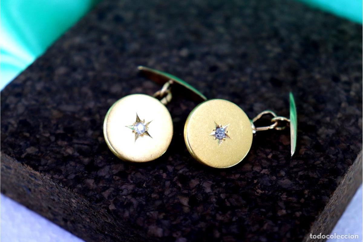 Joyeria: Gemelos de oro de 19,2 quilates con diamantes - Foto 7