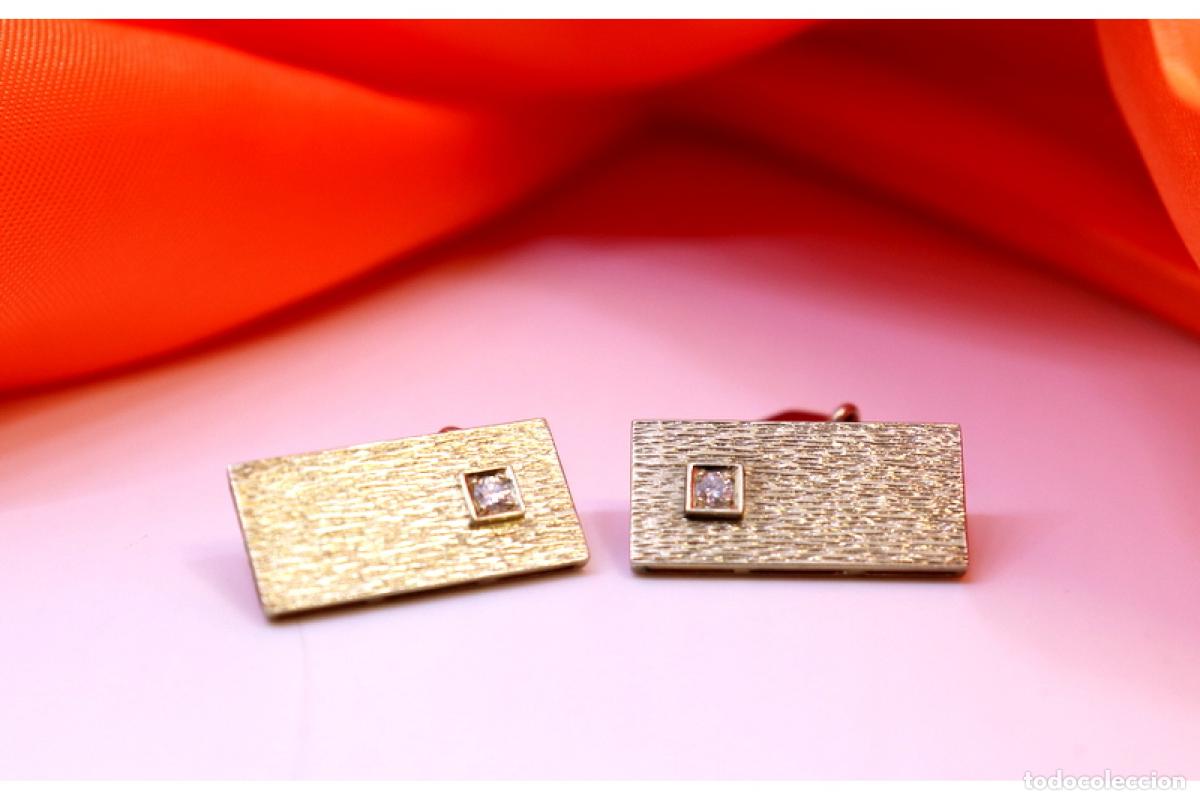 Joyeria: Gemelos de oro de 19,2 quilates con diamantes - Foto 4
