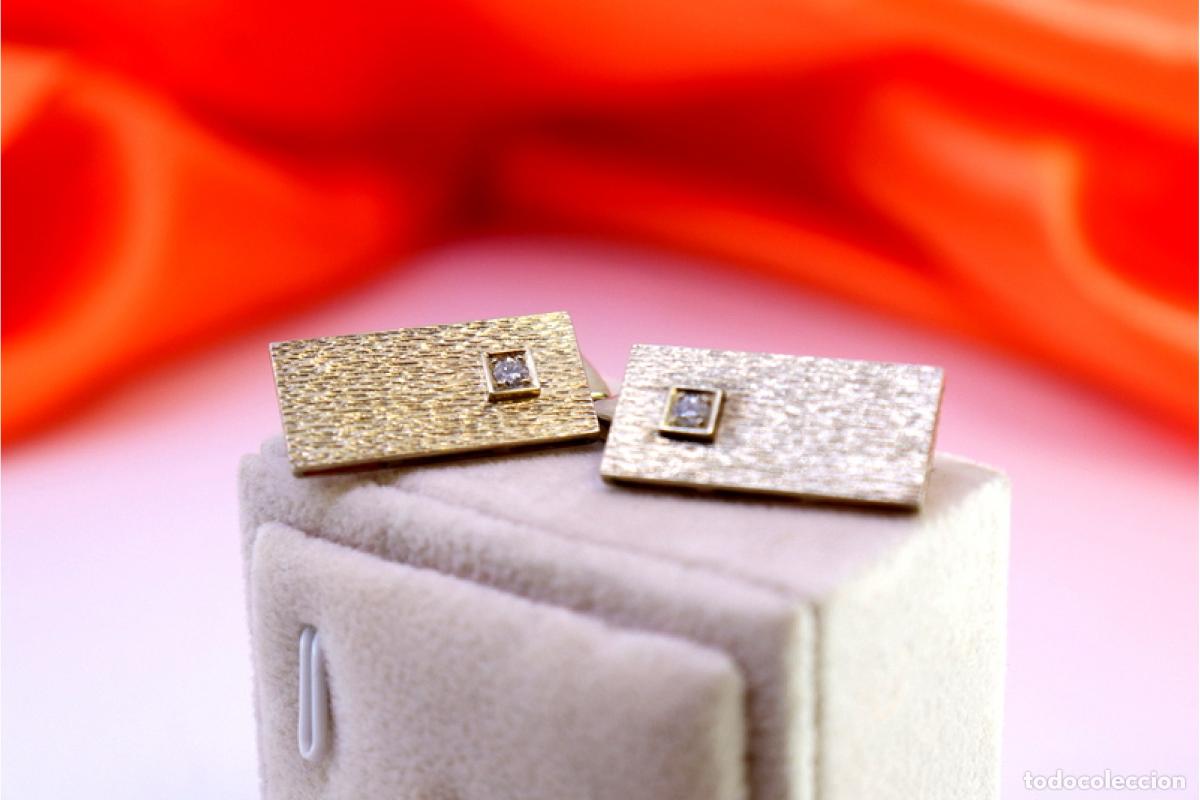 Joyeria: Gemelos de oro de 19,2 quilates con diamantes - Foto 6