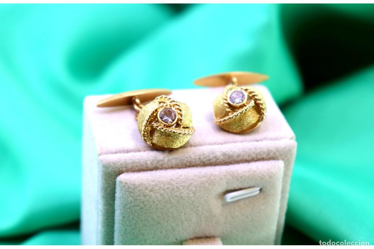 Joyeria: Gemelos de oro de 19,2 quilates con espinelas - Foto 2