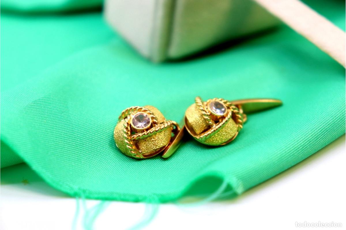 Joyeria: Gemelos de oro de 19,2 quilates con espinelas - Foto 4
