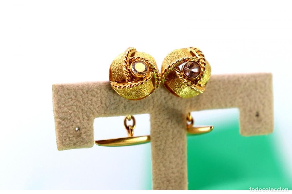 Joyeria: Gemelos de oro de 19,2 quilates con espinelas - Foto 5