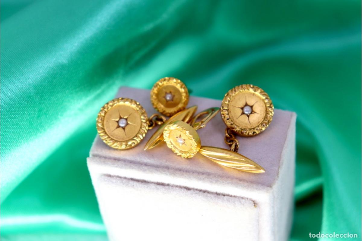 Joyeria: Gemelos de oro de 19,2 quilates con perlas - Foto 7