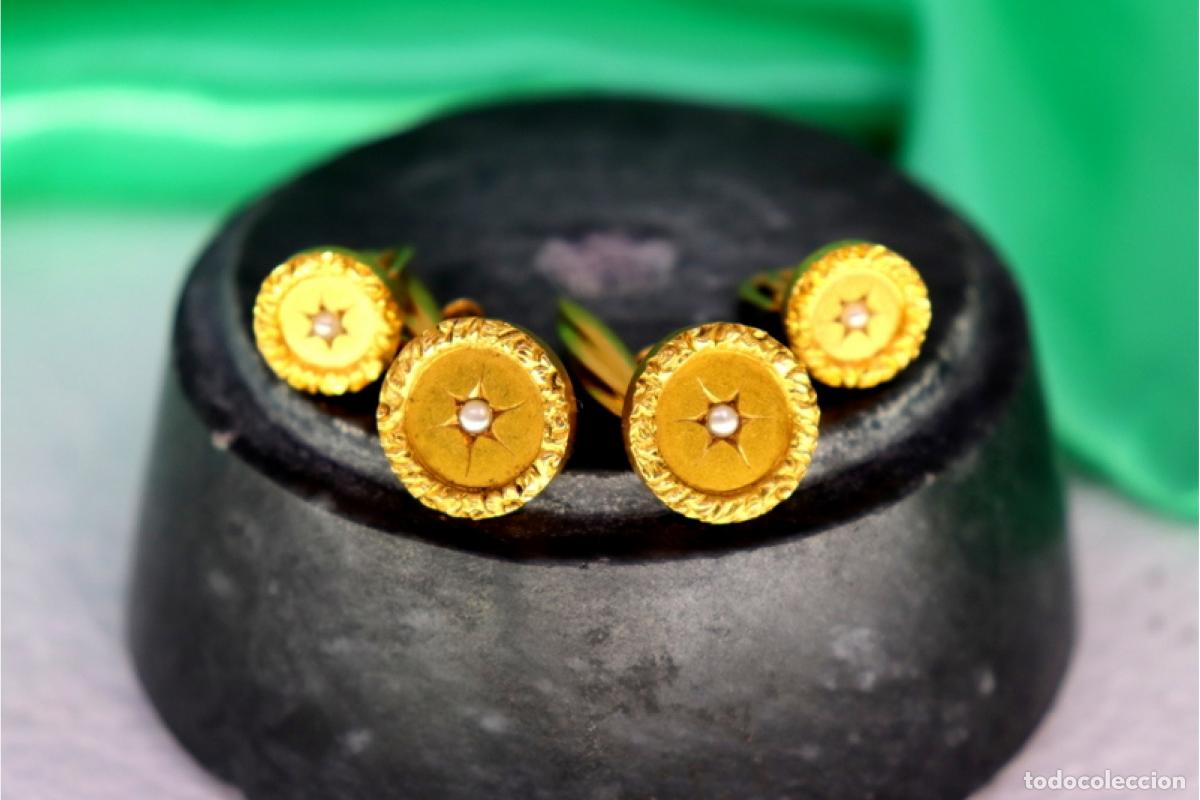 Joyeria: Gemelos de oro de 19,2 quilates con perlas - Foto 1