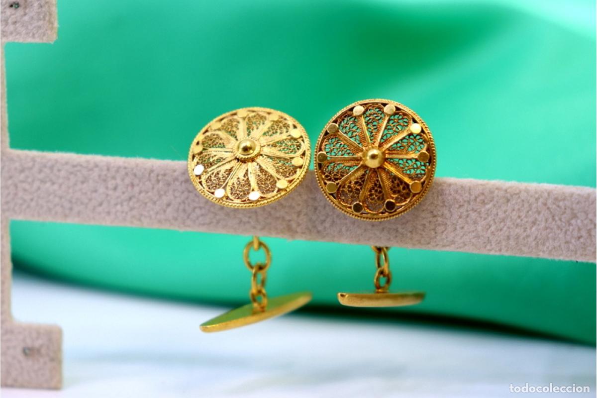 Joyeria: Gemelos de filigrana de oro de 19,2 quilates - Foto 3