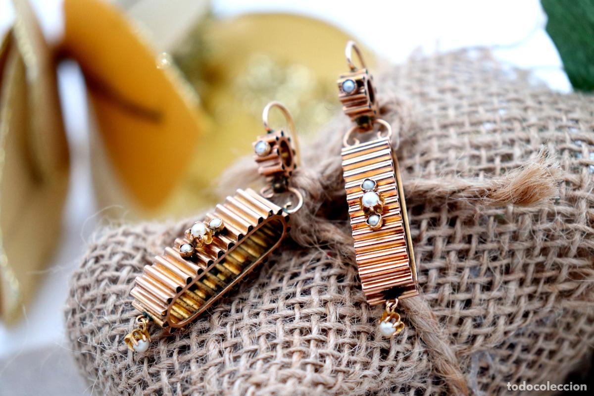 Joyeria: Pendientes de oro de 18 quilates con perlas - Foto 2