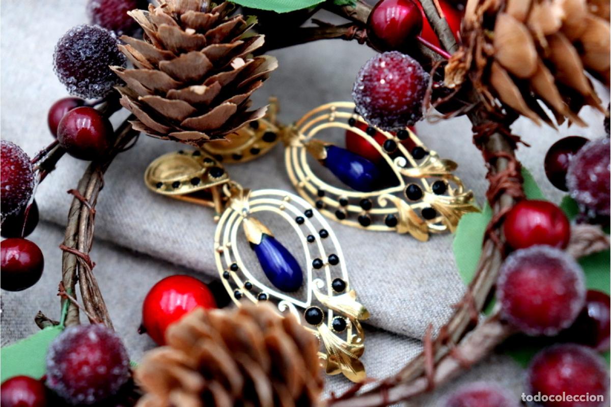 Joyeria: Pendientes en oro de 19,2K con lapisl&aacute;zuli. - Foto 3