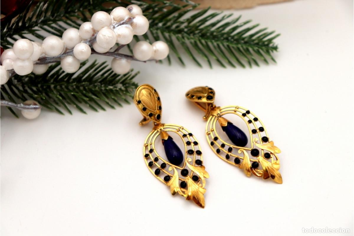 Joyeria: Pendientes en oro de 19,2K con lapisl&aacute;zuli. - Foto 4