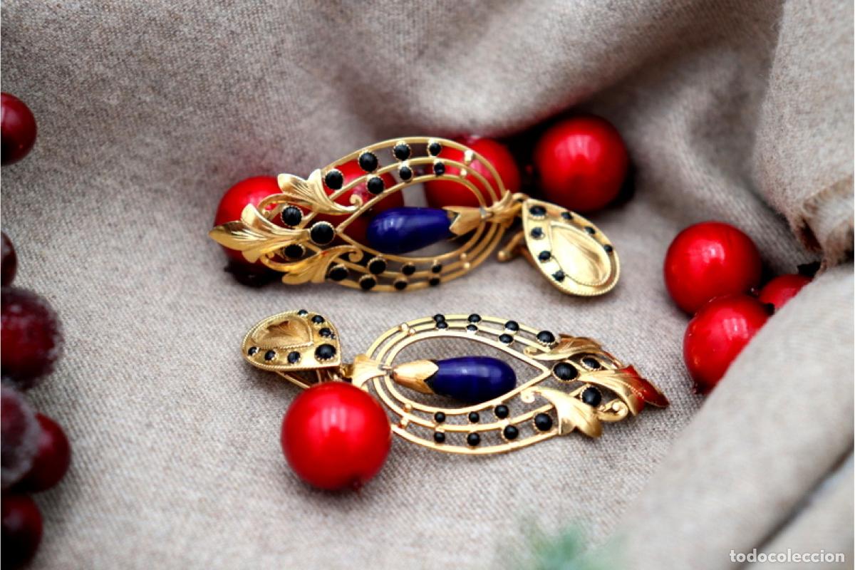 Joyeria: Pendientes en oro de 19,2K con lapisl&aacute;zuli. - Foto 6