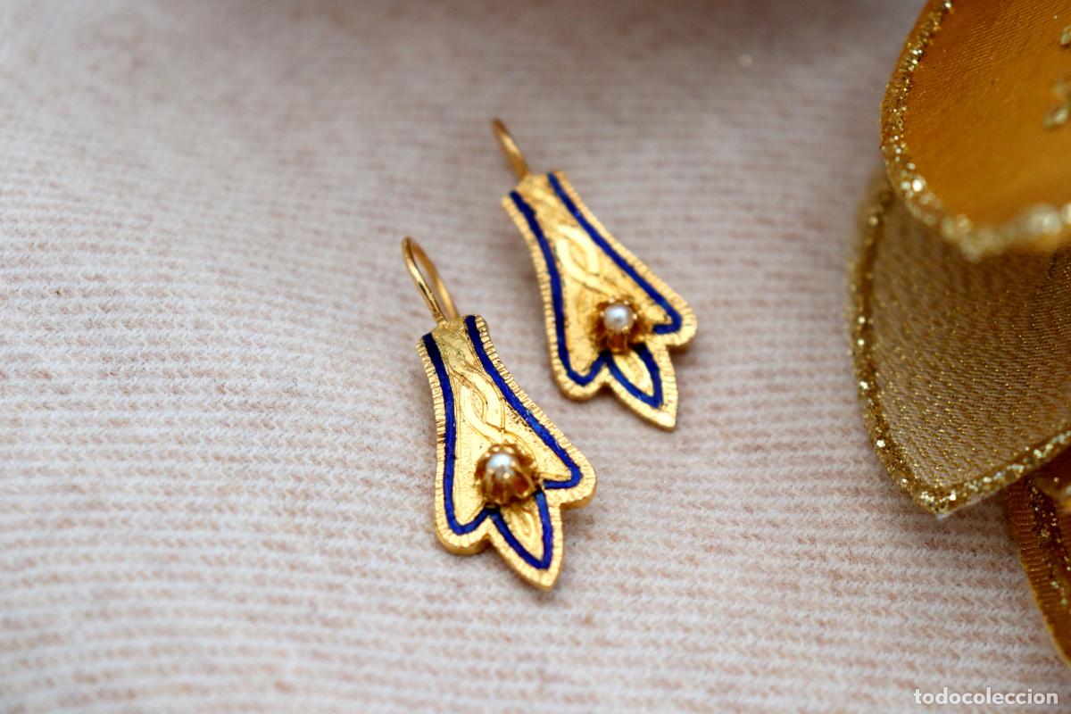 Joyeria: Pendientes de oro de 19,2 quilates con perlas - Foto 5