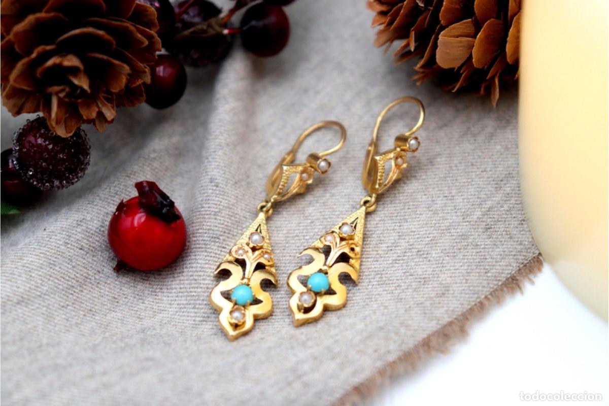 Joyeria: Pendientes de oro de 19,2 quilates con perlas - Foto 2