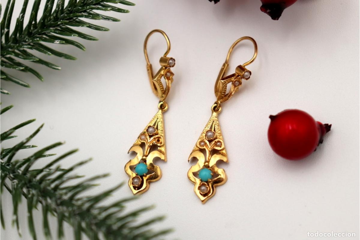 Joyeria: Pendientes de oro de 19,2 quilates con perlas - Foto 6