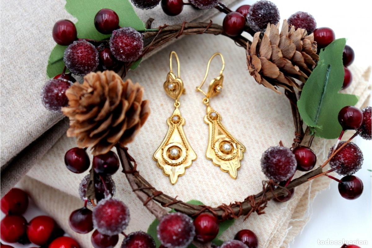 Joyeria: Pendientes de oro de 19,2 quilates con perlas - Foto 2