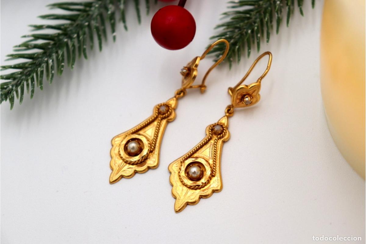 Joyeria: Pendientes de oro de 19,2 quilates con perlas - Foto 4