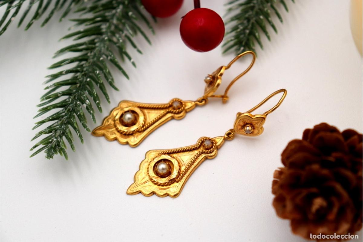 Joyeria: Pendientes de oro de 19,2 quilates con perlas - Foto 5