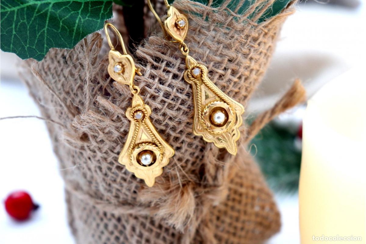 Joyeria: Pendientes de oro de 19,2 quilates con perlas - Foto 7