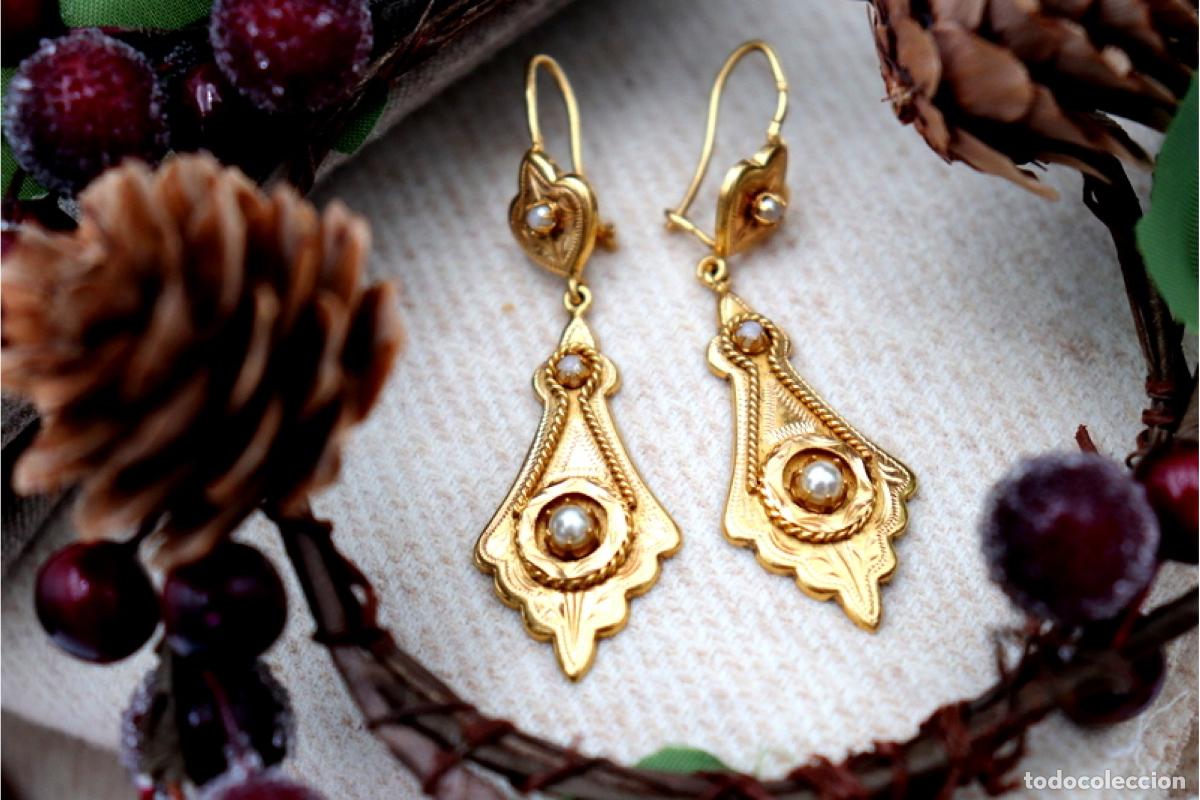 Joyeria: Pendientes de oro de 19,2 quilates con perlas - Foto 1