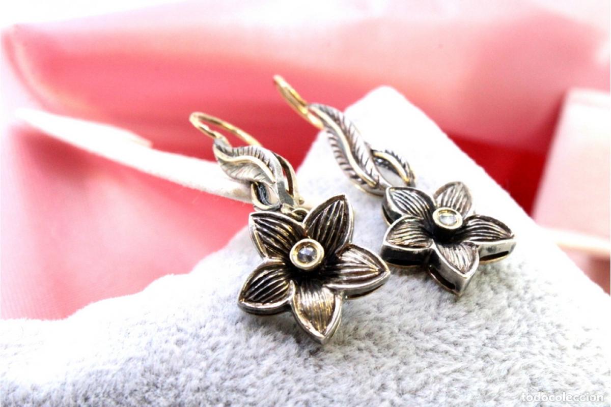 Joyeria: Pendientes en oro y plata de 19,2K. - Foto 2
