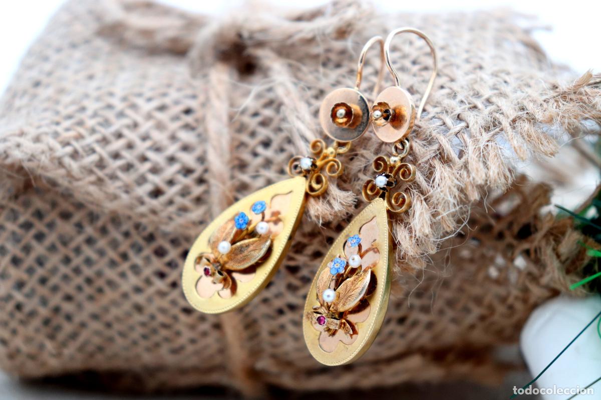 Joyeria: Pendientes de oro de 19,2 quilates con perlas - Foto 2