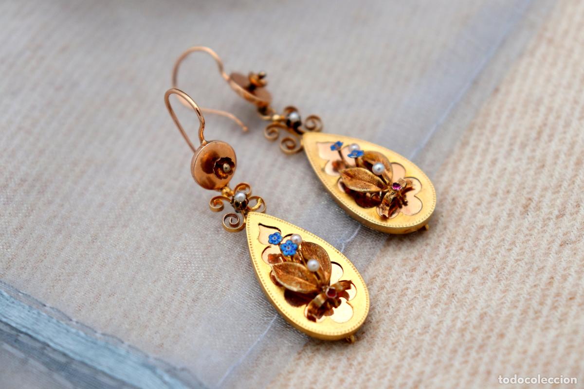 Joyeria: Pendientes de oro de 19,2 quilates con perlas - Foto 7