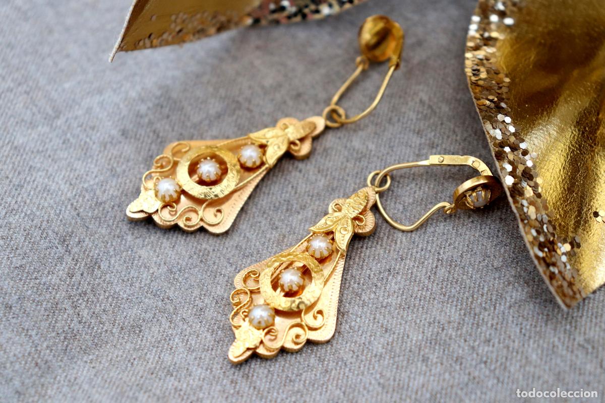 Joyeria: Pendientes de oro de 19,2 quilates con perlas - Foto 3