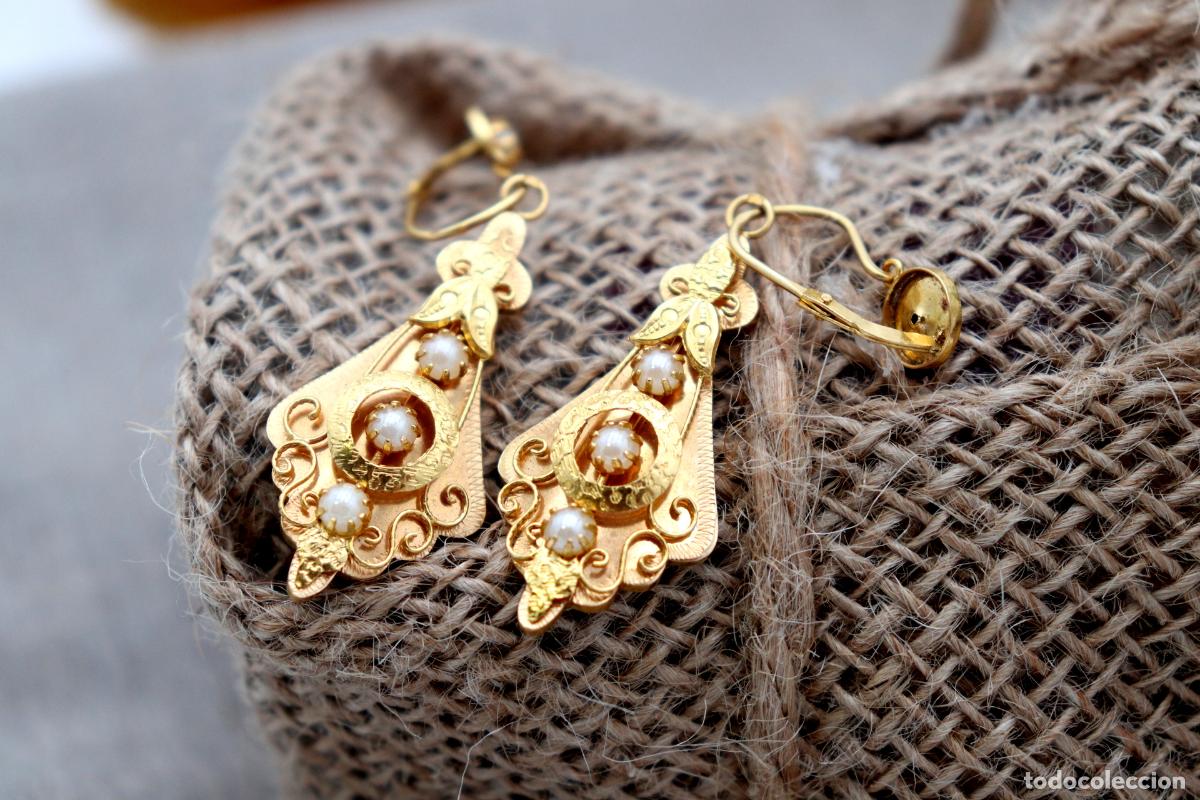 Joyeria: Pendientes de oro de 19,2 quilates con perlas - Foto 5