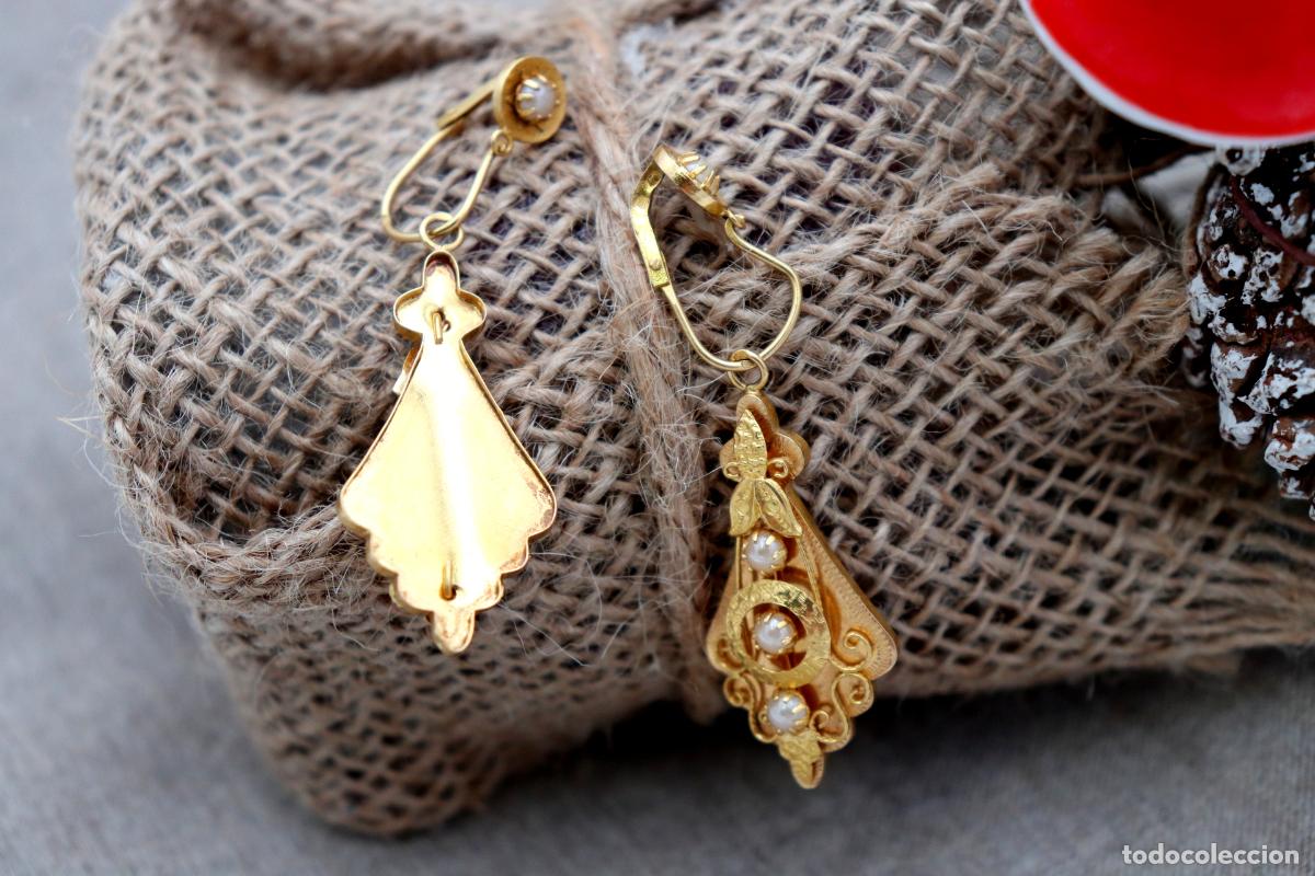 Joyeria: Pendientes de oro de 19,2 quilates con perlas - Foto 6