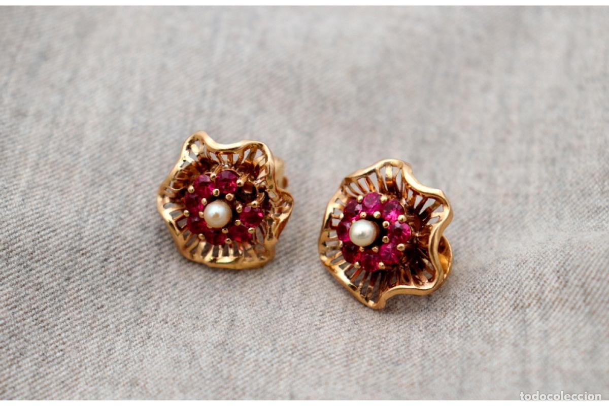 Joyeria: Pendientes de oro de 19,2 quilates con perlas - Foto 2