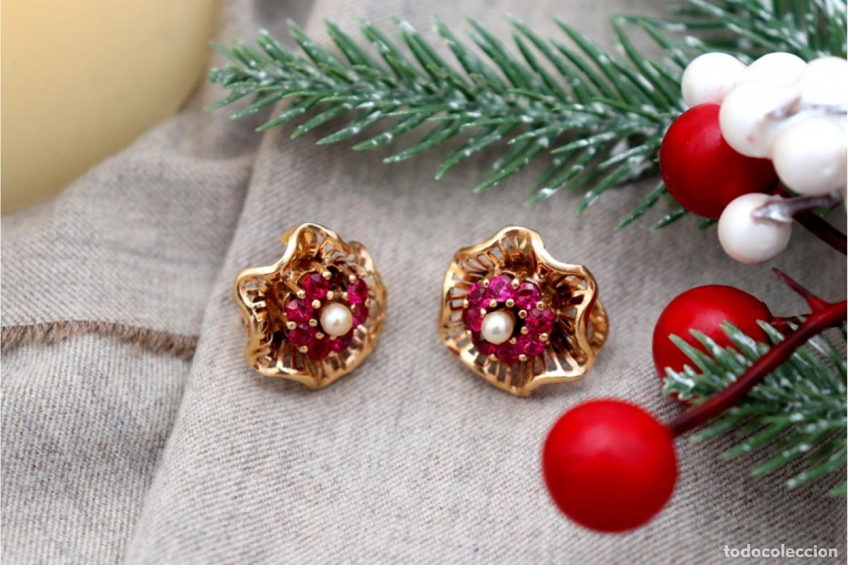 Joyeria: Pendientes de oro de 19,2 quilates con perlas - Foto 3