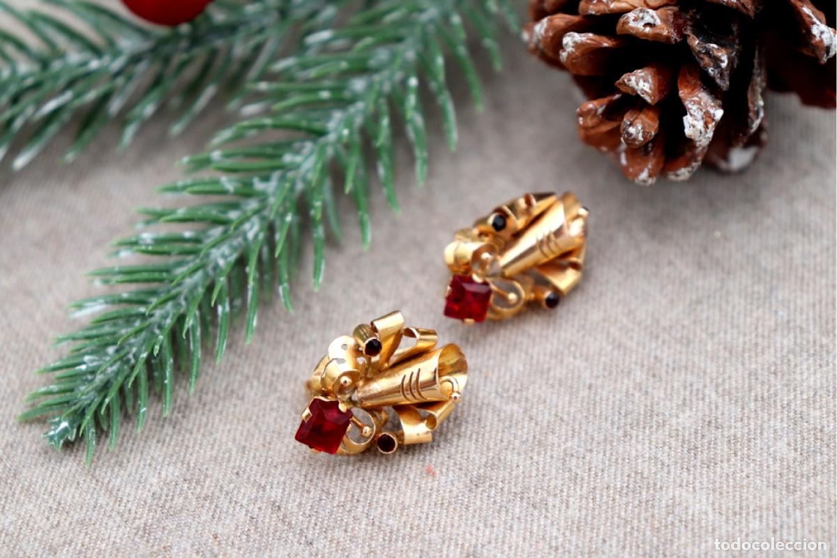 Joyeria: Pendientes de oro de 19,2 quilates con rub&iacute;es - Foto 2