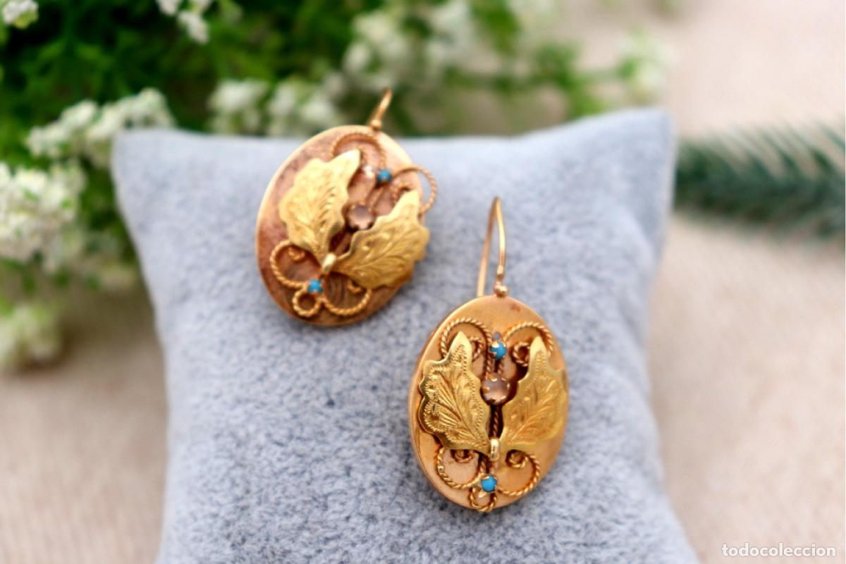 Joyeria: Pendientes de oro de 19,2 quilates con turquesa - Foto 5