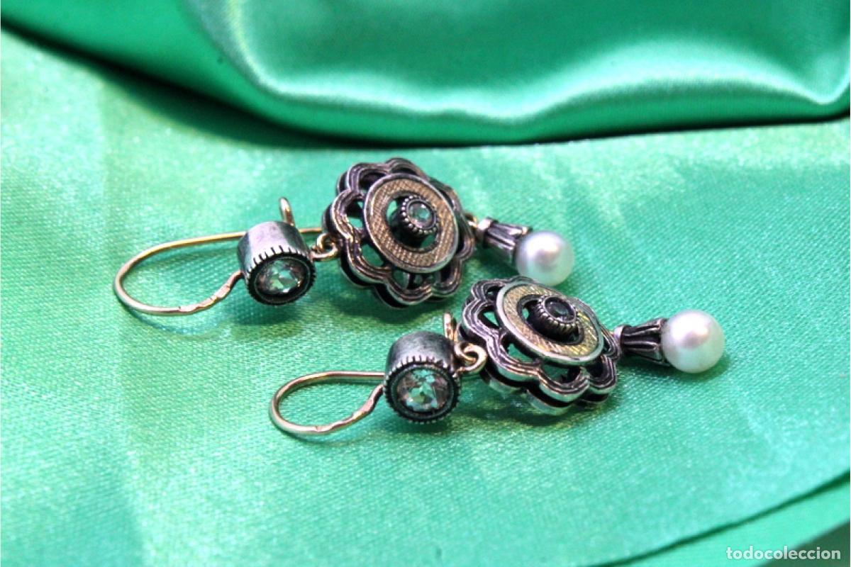 Joyeria: Pendientes en oro de 19,2K y plata con perlas. - Foto 3