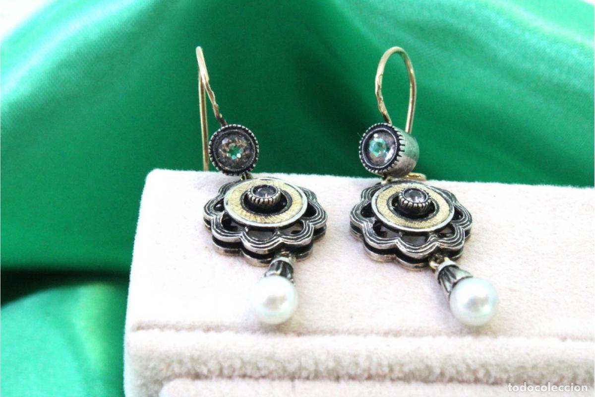 Joyeria: Pendientes en oro de 19,2K y plata con perlas. - Foto 5