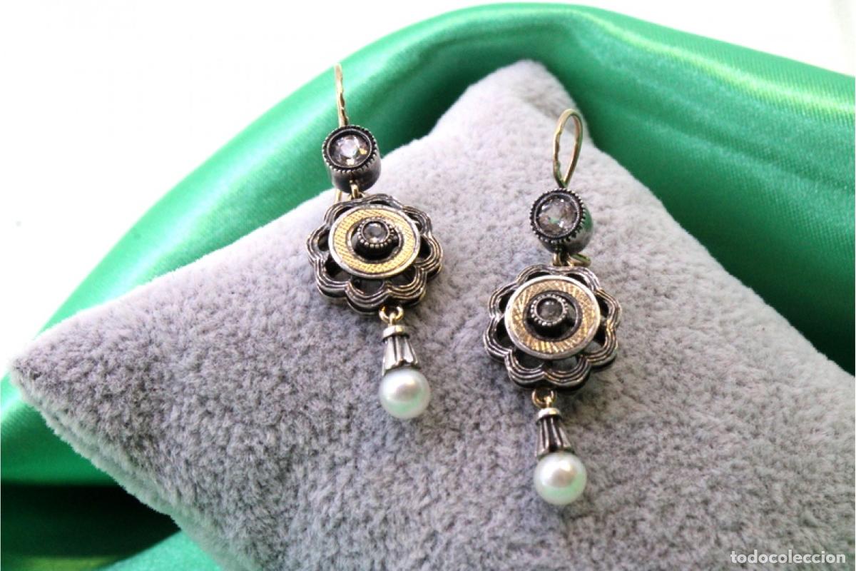 Joyeria: Pendientes en oro de 19,2K y plata con perlas. - Foto 7